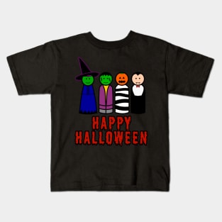 Halloween Peg Dolls Kids T-Shirt